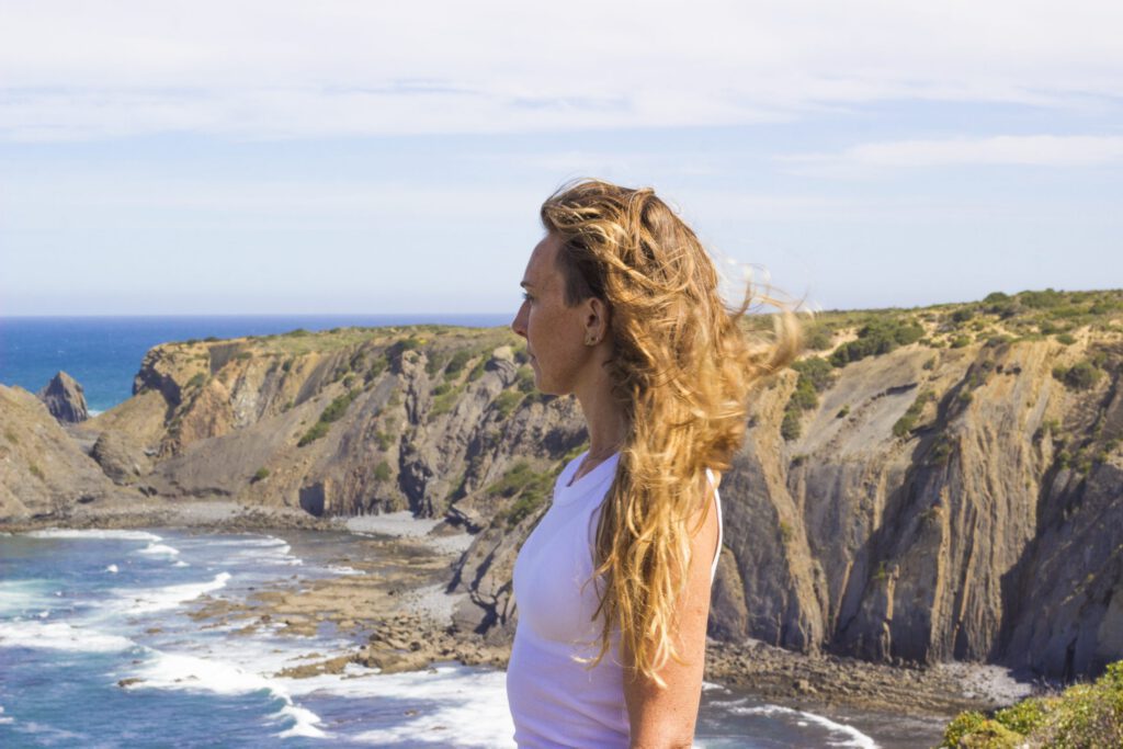 India looking at the ocean