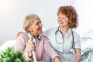 Doctor comforting patient