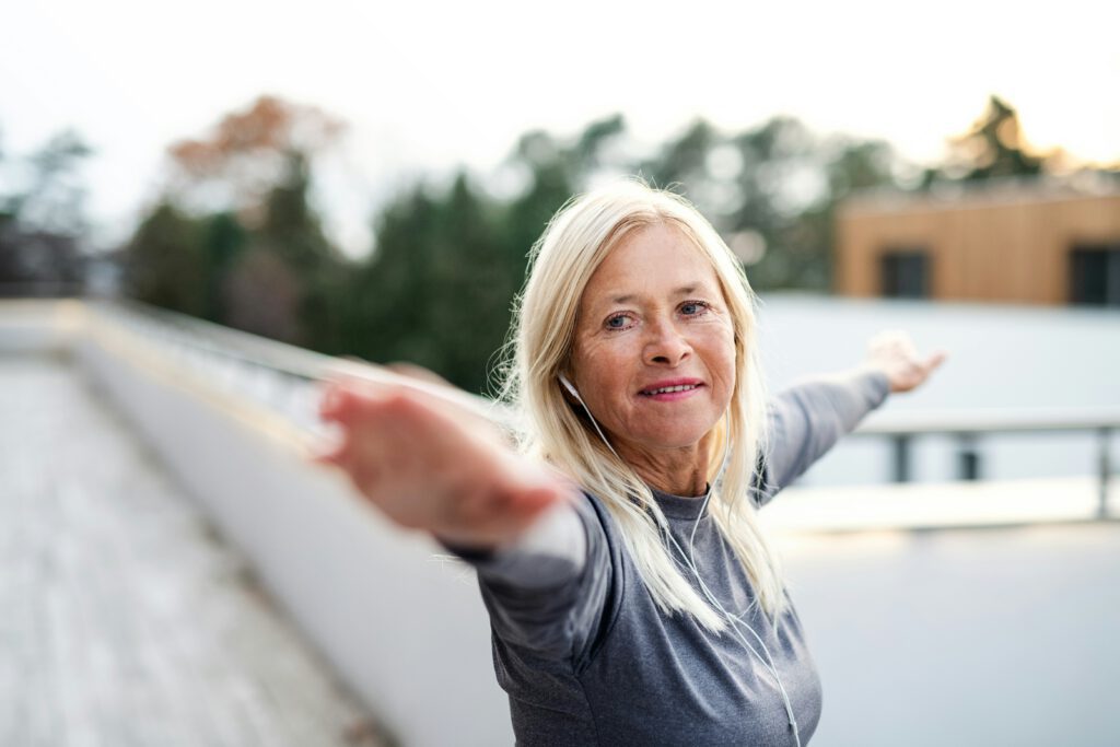 Woman stretching